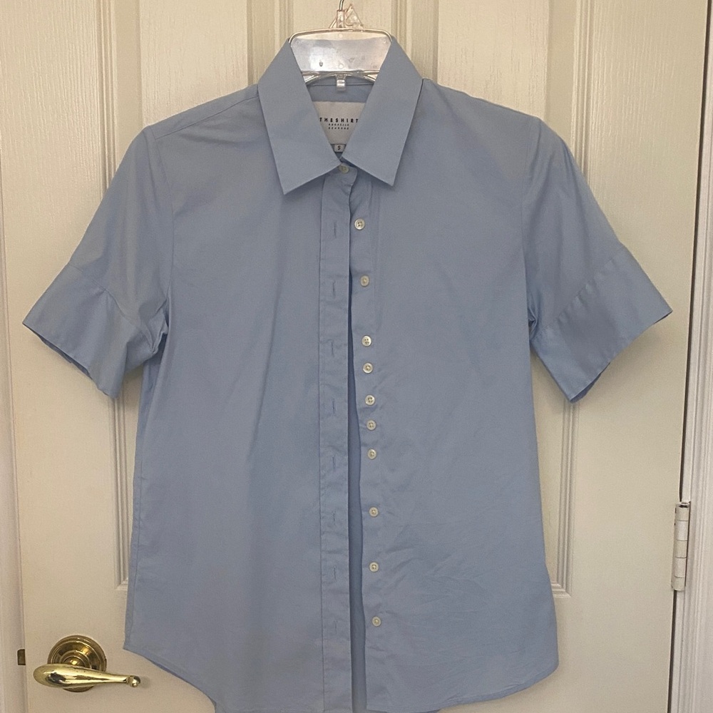 The Shirt by Rochelle Behrens Light Blue Casual Button Down
